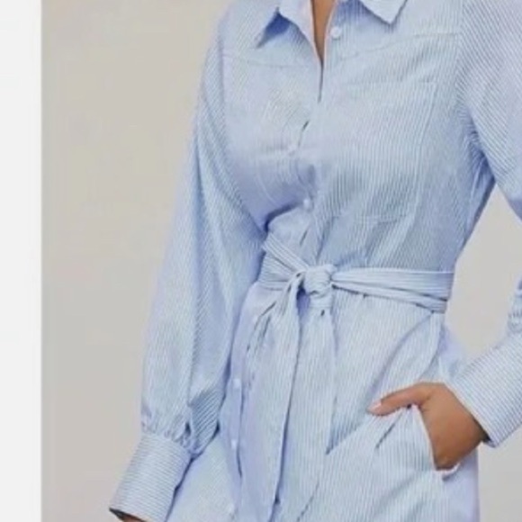Anthropologie X Mare Mare Blue & White Striped Shirtdress – Size Small – EUC - Picture 3 of 8